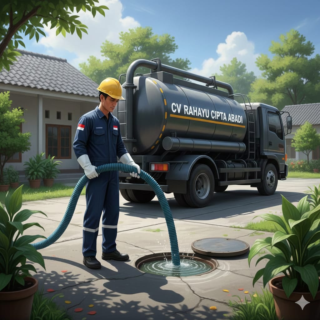 ilustrasi Tanda septic tank penuh layanan jasa sedot wc profesional di area perumahan